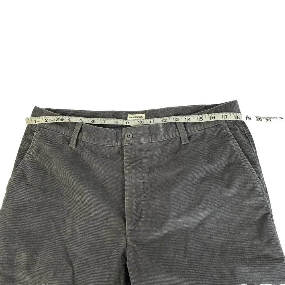 Mens Dockers Straight Fit Corduroy‎ Pants Size 36x29 Gray Preppy
